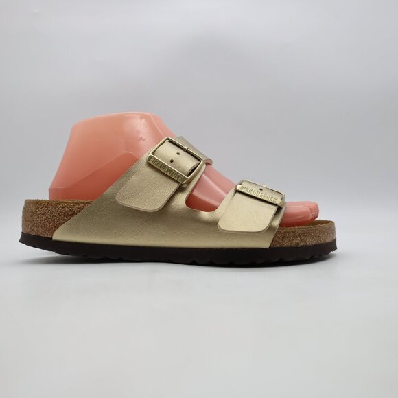 Birkenstock Arizona Women's EU 37 US 8 Birko-Flor Gold Sandals - Picture 1 of 9